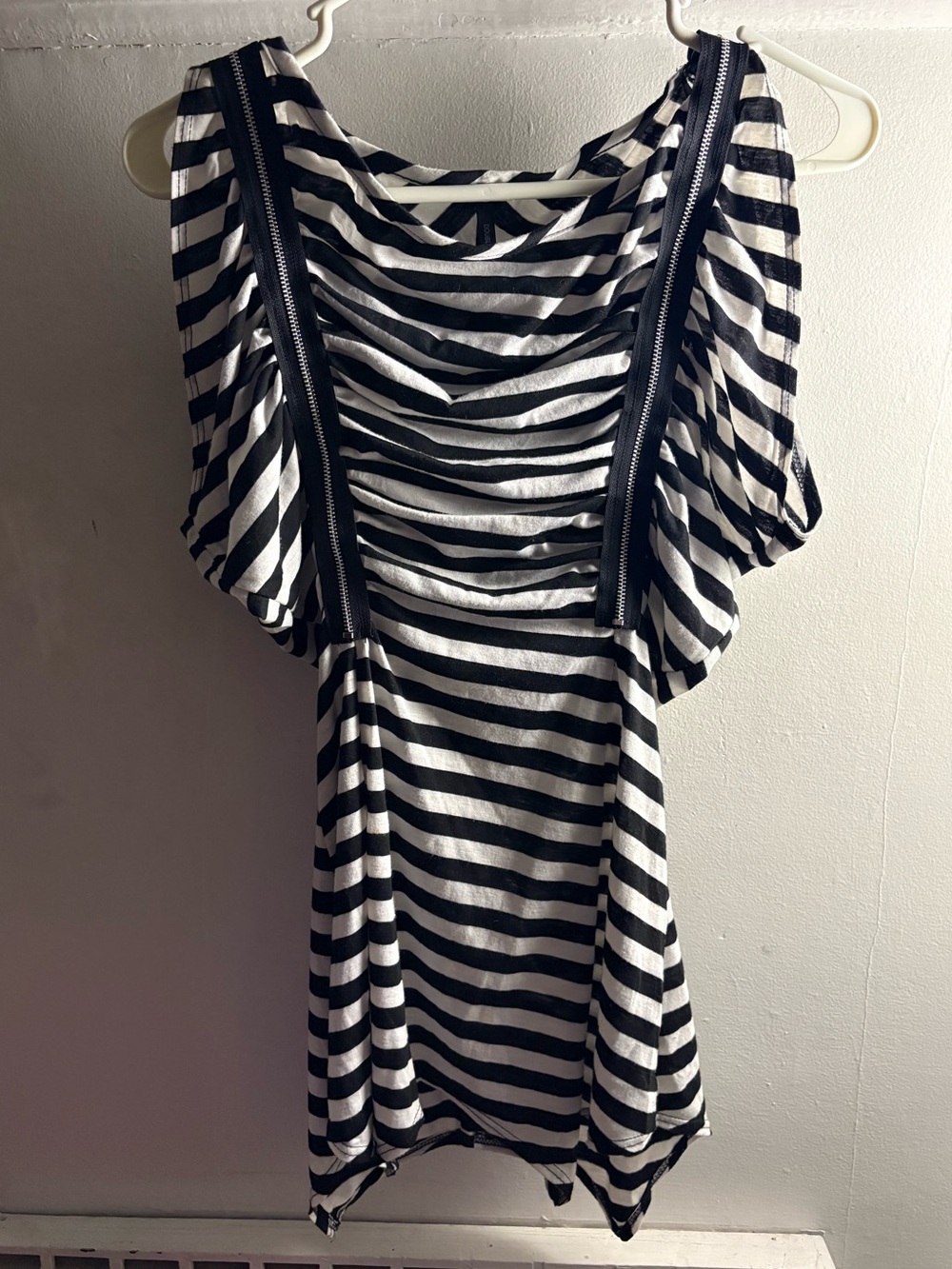 Double Zero Black and White Striped Top